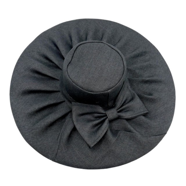 ΗΕ 150 | Γυναικείο Ψάθινο Καπέλο Μαύρο