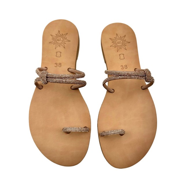 PRINCIPE Natural / Lt. Peach - Handmade Eco Leather Sandals | 21303