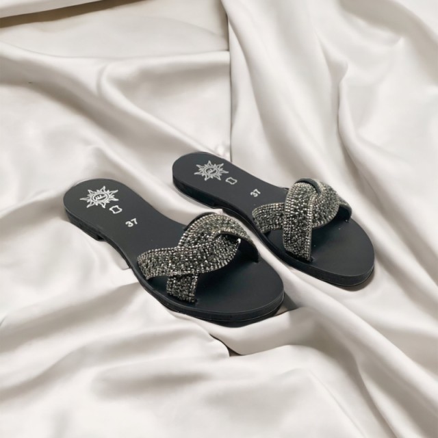 MALDIVES Black / Blackdiamond - Handmade Eco Leather Sandals | 21331