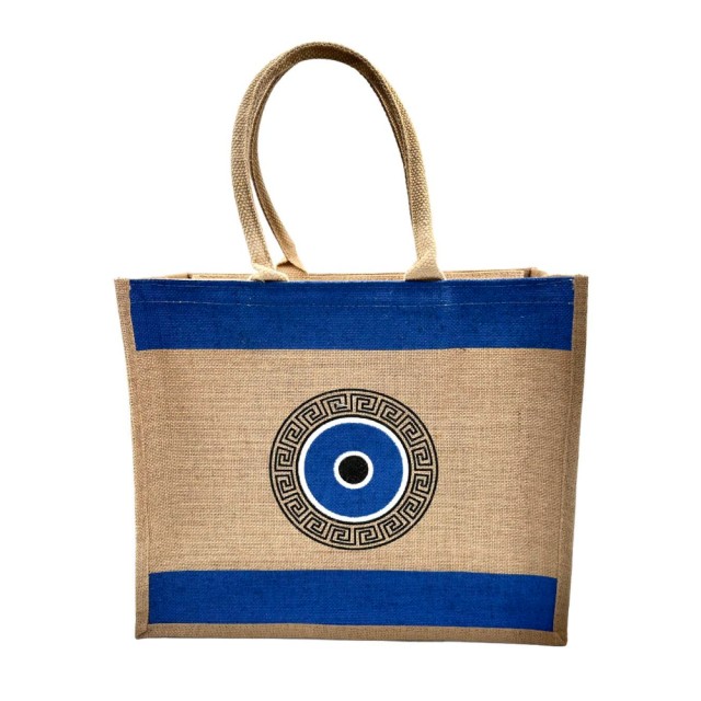 UN 1603 | Women's Eye Shoulder Bag Beige - Blue