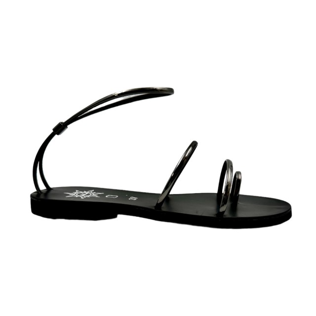 TORINO Black / Gunmetal - Handmade Eco Leather Sandals | 21328