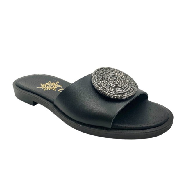 FAISTOS Black / Jet - Handmade Eco Leather Sandals | 18216