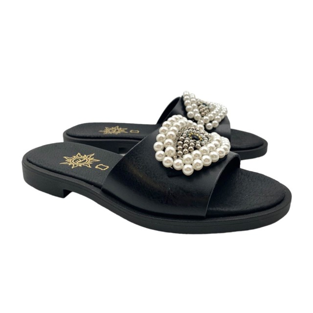 CANNES Evil Eye Black - Handmade Eco Leather Sandals with Eye | 1837