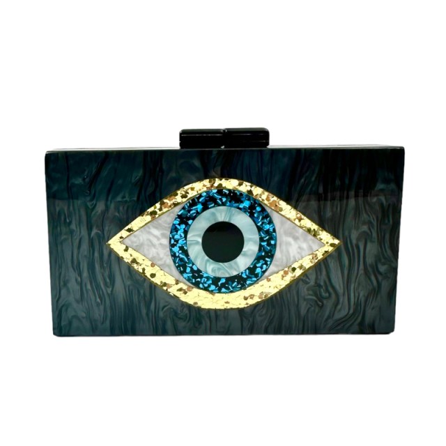 UN 3001 | Women's Clutch Handbag with Eyelet Black